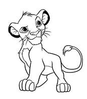 coloriage roi lion simba lionceau fait le fier